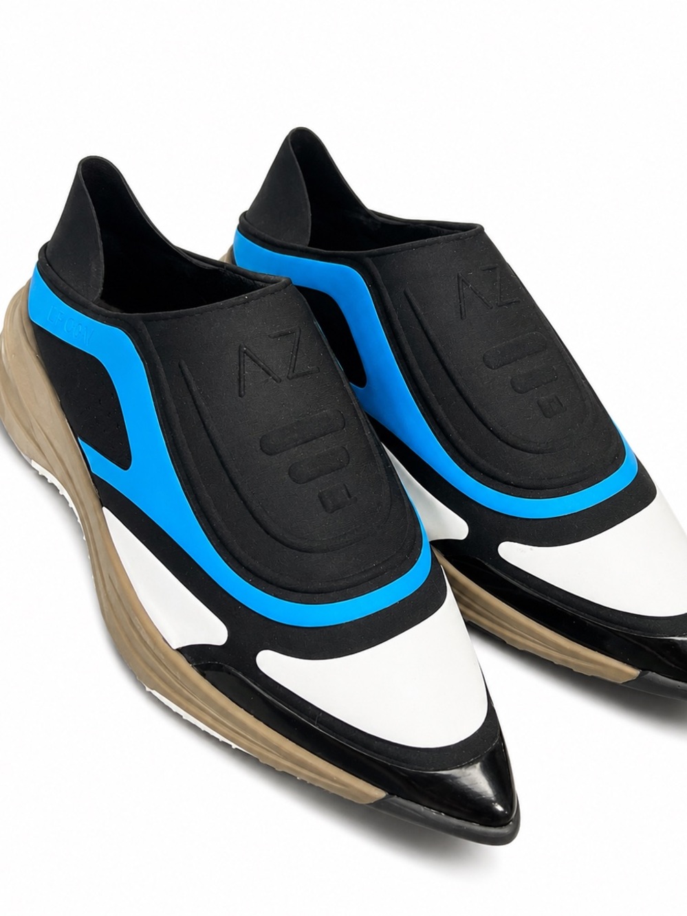AZ Factory Pointy Sneaks Men's Slip-On Performance Sneaker in Black/Blue/White